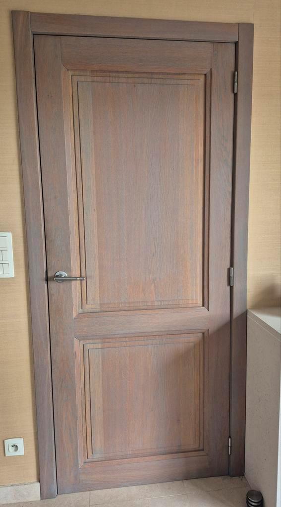 Massief eiken binnendeuren met bekleding en klinken, Doe-het-zelf en Bouw, Deuren en Vliegenramen, Zo goed als nieuw, Ophalen