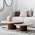 Japandi salontafel van travertin, Overige materialen, 50 tot 100 cm, Rond, Nieuw
