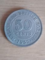 MALAYA & BRITS BORNEO 50 Cents 1957 KN - gereserv. GVDijck, Ophalen of Verzenden, Zuidoost-Azië, Losse munt