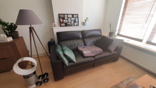 Relax zetel - echt leer - zo goed als nieuw, Huis en Inrichting, Zetels | Zetels, Zo goed als nieuw, Rechte bank, Driepersoons