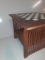 2 tables d'échecs vintage en teck de haute qualité, combinab, Teck, Retro - vintage – Aziatisch - Frans, Enlèvement ou Envoi, Carré