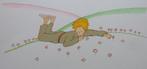 ANTOINE DE SAINT-EXUPERY / PETIT PRINCE / KLEURLITHO 40x31cm, Antiek en Kunst, Ophalen of Verzenden