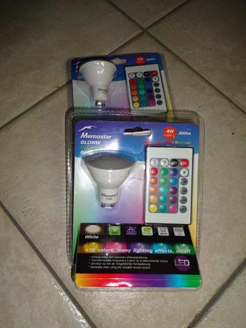 2 Ampoules Led couleur GU10, Neuf, Bi-pin, Enlèvement ou Envoi, Moins de 30 watts