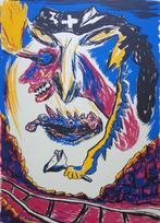 MARK KENNES / TYPISCHE FIGURATIE / KLEURZEEFDRUK / 76x56cm, Antiek en Kunst, Ophalen of Verzenden