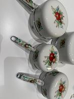 Set van 4 vintage porseleinen steelpannen Aluminité Frugier, Antiek en Kunst, Ophalen of Verzenden
