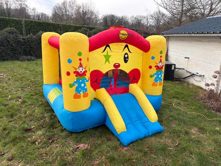 Happy Hop Springkasteel met Glijbaan & Basketbalring, Diversen, Overige Diversen, Zo goed als nieuw, Ophalen