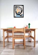 Seventies pine bureau - Vintage desk table, Huis en Inrichting, Ophalen, Zo goed als nieuw, Bureau