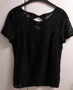 Zwarte T-shirt in kant met korte mouw van Sora JBC, L, Kleding | Dames, T-shirts, Ophalen of Verzenden, Zo goed als nieuw, Korte mouw