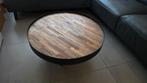 Table basse robuste ÉTAT NEUF ! ! Métal et bois de teck., Neuf, Moins de 50 cm, Rond, Enlèvement