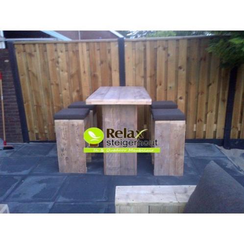 Steigerhout Barset bartafel barkrukken gratis levering, Tuin en Terras, Tuinsets en Loungesets, Steigerhout, Verzenden