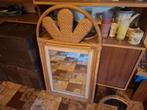 Vintage rotan bamboe grote spiegel, Ophalen