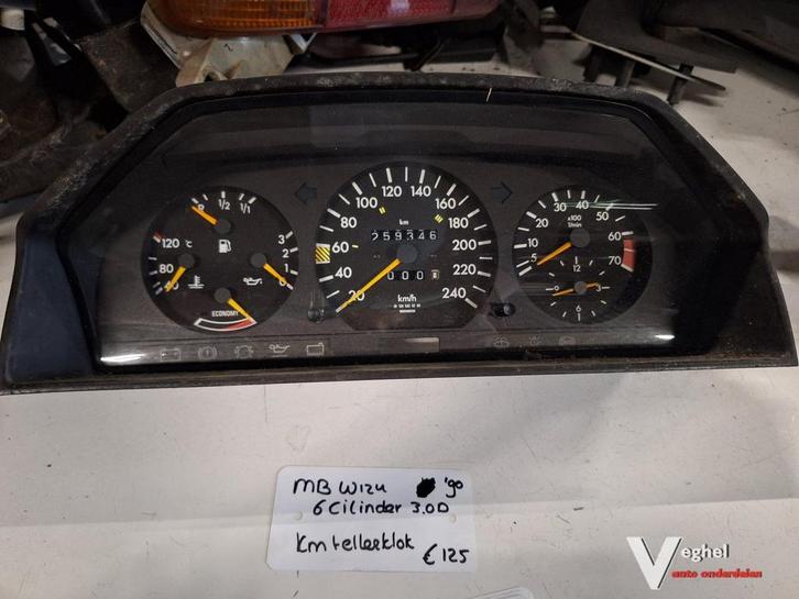 MB W124 3.0D 6 cylinder Tellerklok '90, Auto-onderdelen, Dashboard en Schakelaars, Gebruikt, Ophalen of Verzenden
