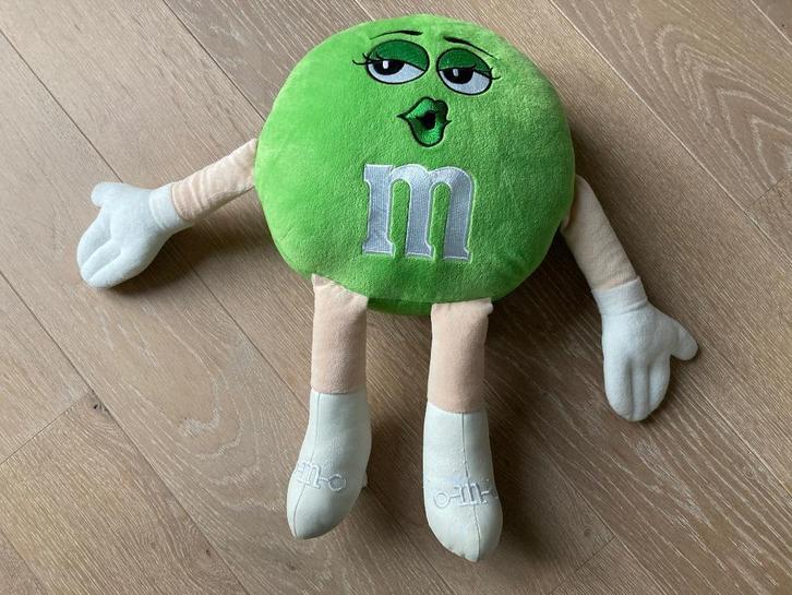 Grote knuffel/gadget groene M&M, Kinderen en Baby's, Speelgoed | Knuffels en Pluche, Zo goed als nieuw, Overige typen, Ophalen of Verzenden