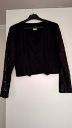 Top ou petite veste légère à manches en dentelle, Maat 38/40 (M), Zwart, Ophalen of Verzenden, Zo goed als nieuw