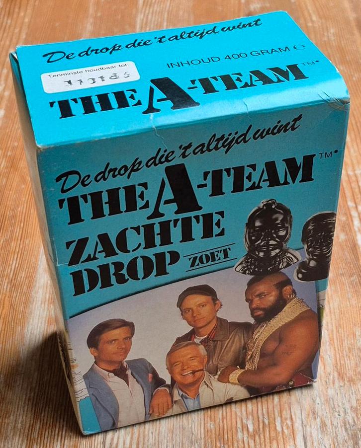 The A-Team originele doos zoete drop 1983 vintage, Collections, Cinéma & Télévision, Comme neuf, TV, Enlèvement ou Envoi