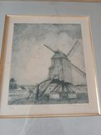 Gesigneerde ets van een Molen Door Jos Stokbroeckx, Antiek en Kunst, Kunst | Etsen en Gravures, Ophalen of Verzenden