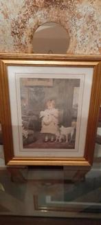 Vintage ingelijste print  Puppy Love, Ophalen, Zo goed als nieuw