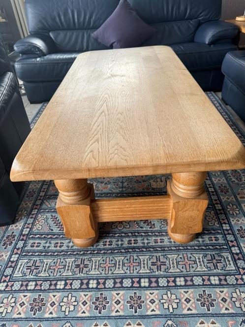 Salontafel in volle Franse eik – stevig en stijlvol, Huis en Inrichting, Tafels | Salontafels, Gebruikt, 50 tot 75 cm, 50 tot 100 cm