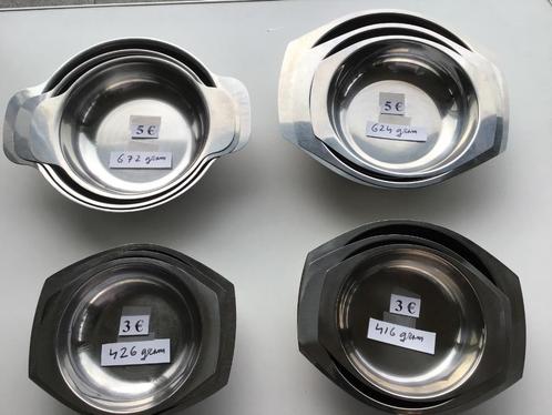 4 setjes van 3 inox schalen, Huis en Inrichting, Keuken | Servies, Zo goed als nieuw, Ophalen of Verzenden