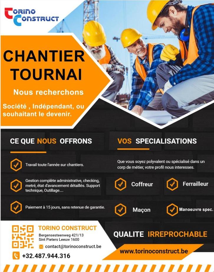Recherche indépendant ou associé actif., Vacatures, Vacatures | Bouwnijverheid, Vanaf 5 jaar, Overige vormen, 33 - 40 uur