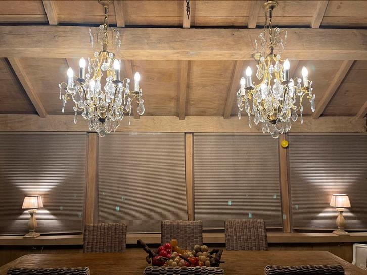 2 MOOIE  Identieke Franse Kroonluchters  !!! SET nr 1, Antiek en Kunst, Antiek | Verlichting, Ophalen