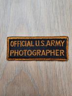 US WW2 Official US Army photographer patch whiteback gedrage, Verzamelen, Ophalen of Verzenden