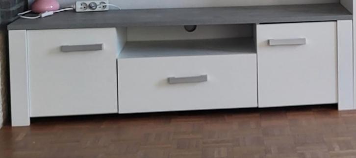Tv-meubel wit en grijs, Huis en Inrichting, Kasten |Televisiemeubels, Ophalen
