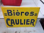 oud geëmailleerd bord Brasserie Caulier 1934, Verzamelen, Ophalen of Verzenden, Gebruikt