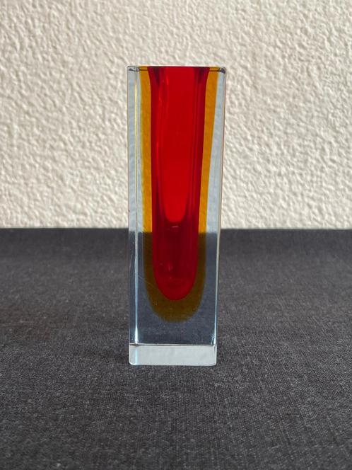 Flavio Poli – Seguso sommerso rode vaas, Antiek en Kunst, Antiek | Glaswerk en Kristal, Ophalen of Verzenden