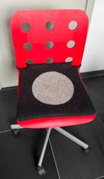 rode houten bureaustoel, Huis en Inrichting, Bureaustoelen, Ophalen, Zo goed als nieuw, Rood, Bureaustoel