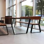 Cortenstaal tuinbank, picknicktafel, tuintafel, Ophalen of Verzenden, Nieuw, Rechthoekig, Staal