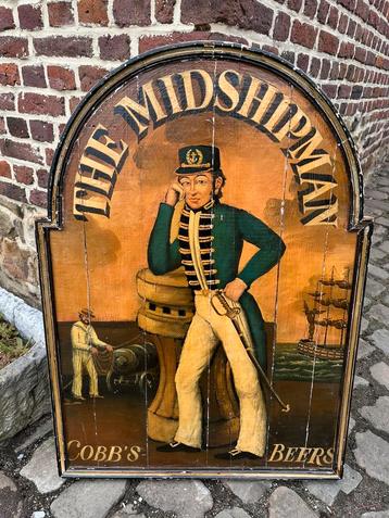 Vintage reclame. Vintage Beer Alcohol Houtverf, Ophalen