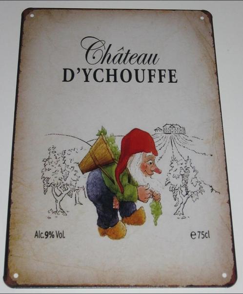 LA CHOUFFE BIER : Metalen Bord Château D'Ychouffe, Verzamelen, Biermerken, Nieuw, Reclamebord, Plaat of Schild, Overige merken