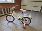 Kinderfiets 16 inch meisje wit roze, Ophalen, Gebruikt, 16 inch, Handrem