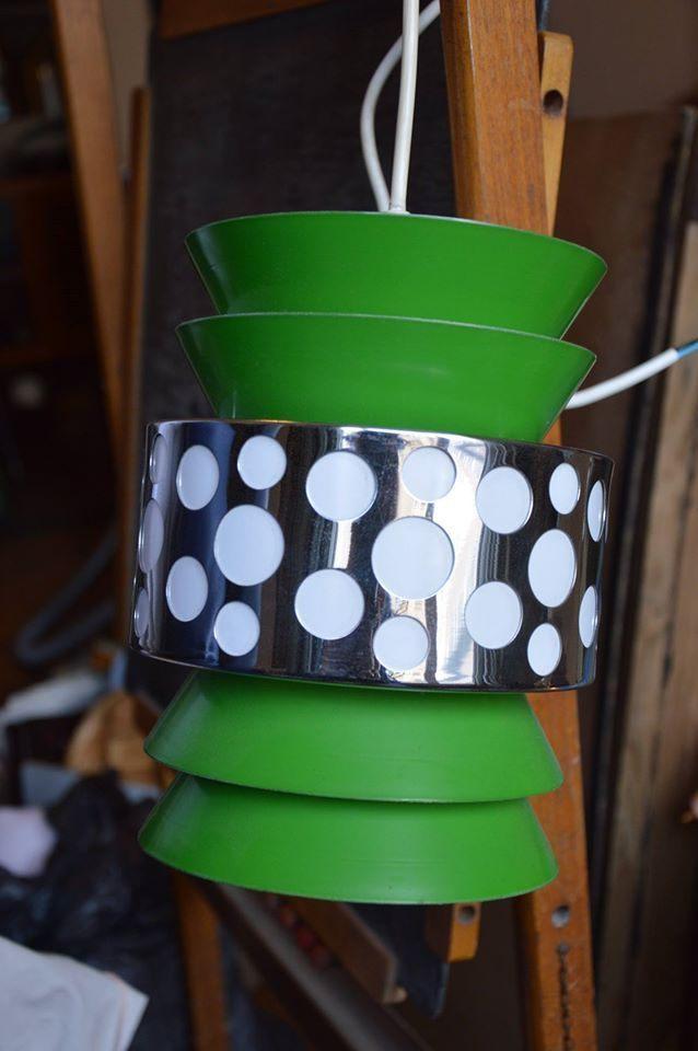 Suspension lumineuse vintage Massive Belgium, Huis en Inrichting, Lampen | Hanglampen, Zo goed als nieuw, Metaal, Ophalen