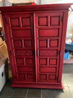 Masief eiken kast rood, Huis en Inrichting, Ophalen, Gebruikt, Eikenhout