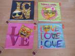 Set van 4 Emoji-kussenhoezen 40 x 40 cm, Huis en Inrichting, Woonaccessoires | Kussens, Ophalen of Verzenden, Zo goed als nieuw