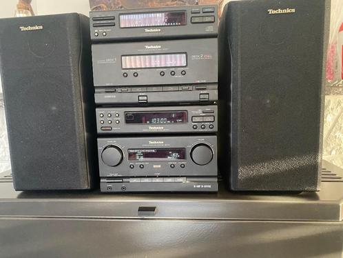 Technics stereo installatie met boxen, Audio, Tv en Foto, Stereoketens, Gebruikt, Cassettedeck, Cd-speler, Tuner of Radio, Speakers
