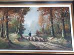 Schilderij op doek  Herder met schapen, Antiek en Kunst, Kunst | Schilderijen | Klassiek, Ophalen