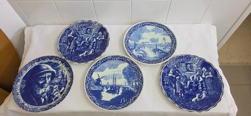 Set van 5 delftse borden, Antiek en Kunst, Antiek | Wandborden en Tegels, Ophalen