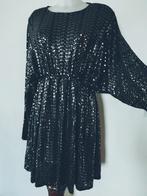 Zwarte jurk met lovertjes voor feest, kerst, nieuwjaar, maat, Kleding | Dames, Ophalen of Verzenden, Zo goed als nieuw, Jurk