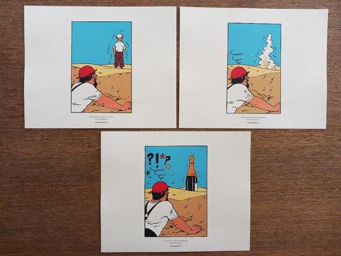 Kuifje - Tintin - Hergé : set van 3 litho's, Boeken, Stripverhalen, Zo goed als nieuw, Verzenden