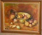 Schilderij stilleven - Olie op paneel - gesigneerd, Ophalen of Verzenden