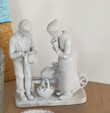 Angelus  wit biscuit beeld, Enlèvement, Comme neuf