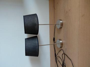 2 lampen met antraciet kleurige kap, Enlèvement, Comme neuf