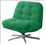 Dyvlinge, groene draaifauteuil van IKEA, Nieuw, Vintage (réédition fauteuil Mila par Ikea), Stof, 75 tot 100 cm