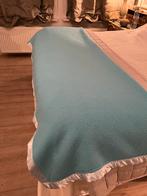 VINTAGE DEKEN LICHTBLAUW ZGSTAAT WOL BED BEDDENGOED, Ophalen of Verzenden, Zo goed als nieuw, Eenpersoons