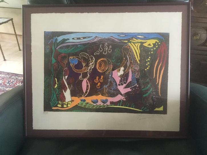 Technique mixte:Jacqueline Hans (Heverlee1909/Wol.St.Lam1999, Antiquités & Art, Art | Peinture | Classique, Enlèvement