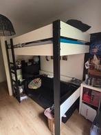 Lit mezzanine + matelas avec espace rangement&table amovible, Gebruikt, Ophalen of Verzenden, 100 cm of meer, Hoogslaper of Stapelbed