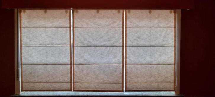 Vouwgordijnen Beige ecru bateau, Huis en Inrichting, Stoffering | Gordijnen en Lamellen, Beige, Ophalen